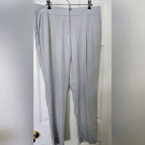 Halston Dove Gray Flat Front Straight Leg Dress Pants Womens Size 8